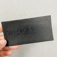 Jean personnalisé PU cuir gaufré étiquette de luxe vêtement vêtement en caoutchouc patch en cuir