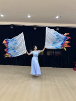 Drapeaux de louange Tie-Dye à bords flamboyants en mousseline légère pour la danse de louange, la scène et l'église