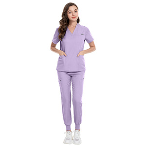 2024 nuevos uniformes médicos de enfermería Unisex logotipo personalizado uniformes médicos de moda Spandex Jogger traje de Hospital conjuntos de 2 piezas - Product Image 5