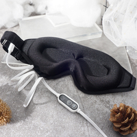 Masque chauffant électrique USB en coton tricoté élastique pour les yeux, avec compresse chaude et massage à la vapeur, personnalisable avec logo OEM pour le sommeil