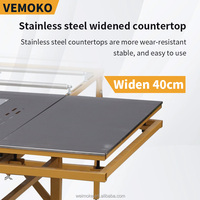 Scie à panneaux certifiée CE avec table en acier inoxydable élargie de 40 cm pour un positionnement précis jusqu'à 80 cm