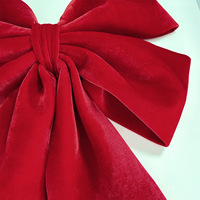 Grand nœud en velours rouge pré-noué, grand nœud en velours pour porte d'entrée, arbre de Noël, mariage, fête à domicile, décoration murale