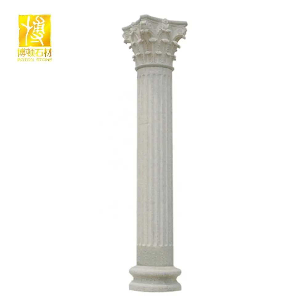 Boton Steen Groothandel Natuursteen Decoratieve Witte Romeinse Indoor Marmeren Zuilen Pilaar