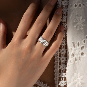 925 <b>Silver</b> Minimalist Multi-Bar <b>Silver</b> Open <b>Ring</b> Contemporary Style Stackable <b>Statement</b> JewelryDesign Fashion Jewelry for Daily - Product Image 4