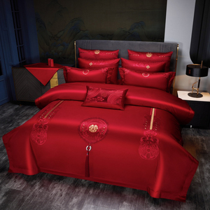 Sang Trọng Đám Cưới Duvet Bộ Đồ Giường Đặt Vua Kích Thước Lụa Quilt Comforter Đám Cưới Tấm Ga Giường Bìa Nữ Hoàng Kích Thước Bộ Đồ Giường Bộ - Product Image 3