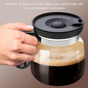 Wholesale 16oz Glass Coffee Pot with Handle Heat Resistant Mug Lid Kitchen Gadgets - Product Image 2