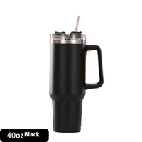 Gobelet en acier inoxydable de 40 oz avec logo personnalisé avec poignée et paille Tasse d'extérieur de 40 oz au design moderne pour le voyage