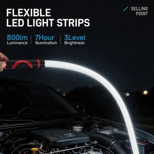 Nouvelle lampe torche LED flexible à haute luminosité, outil d'éclairage automobile portable, lampe de travail professionnelle pour mécaniciens et réparations automobiles - Product Image 2