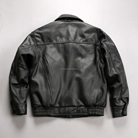 Hiver Chaud Pas Cher Casual Imperméable Coupe-Vent Noir Manteau pour Hommes Manteau en Cuir de Chèvre Loisirs Vestes en Duvet en Cuir Véritable
