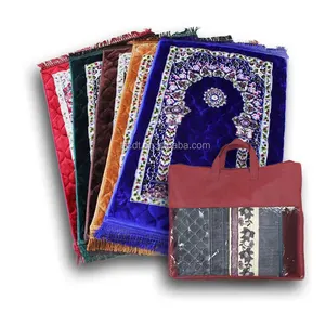 islamic travel prayer mat with bag mats muslim sejadah chenille raudhah small