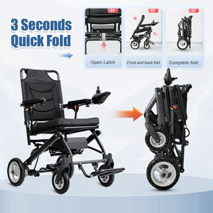 Sedia a Rotelle Elettrica Pieghevole Portatile in Lega di Alluminio, Leggera e Compatta, con Batteria al Litio 6A da 9,8Kg per Disabili - Product Image 4