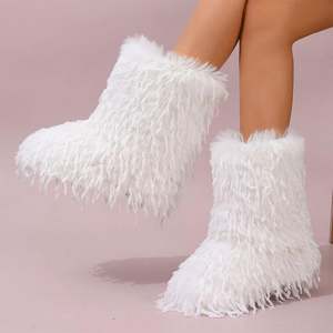 Chaussons d'hiver en coton, chaussures d'intérieur chaudes, semelle épaisse, <span class=keywords><strong>bottes</strong></span> moelleuses pour femmes - Product Image 4