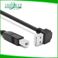 Câble USB 2.0 à angle bas Cordon haute vitesse A à B pour clavier Midi, moniteur, instrument, système de lumière stroboscopique Mac PC