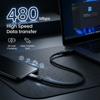 Kabel Data Pengisian Cepat USB ke Type C 6A Nylon Braided, Kabel Charger Anti Putus untuk Samsung, Xiaomi, Pixel, dan Ponsel Android