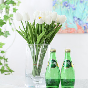 A-586 de tulipán Artificial de tacto Real para decoración del hogar, tulipán Artificial de 13,4 pulgadas, blanco, amarillo, naranja, Mini PU, para fiesta de boda, oferta - Product Image 6