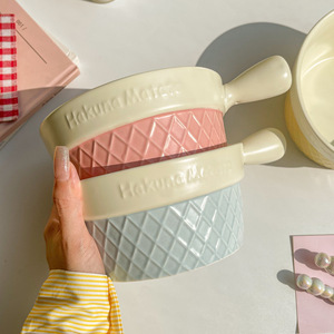 Cute Ceramic Ramen Bowl Fresh and Cute Design Underglaze Color Back to School Dinnerware Eastern Rock Brand