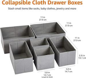 Organiseur de placard de chambre pliable en tissu non tissé, séparateurs de tiroirs personnalisables avec logo pour le rangement de <span class=keywords><strong>sous</strong></span>-vêtements, chaussettes et accessoires - Product Image 3