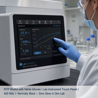 شاشة TMK مقاس 10.4 بوصة IPS TFT LCD بدقة 1024x768 XGA وسطوع 450 نيت مع إضاءة خلفية LED LVDS عادةً سوداء بنسبة عرض إلى ارتفاع 4:3 -20 +70 درجة مئوية شاشة HMI صناعية
