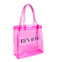 Tas Jinjing Transparan Wanita, Tas Belanja Pantai Perempuan Mode Kustom PVC