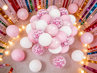 Kit de ballons rose et blanc 624240, rose gold métallisé, ballons transparents pour décorations d'anniversaire, de mariage et de baby shower