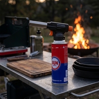 Barbecue portable moderne en métal à gaz butane pour cuisine extérieure, cuisson/cuiseur à charbon de bambou, coupe-vent et réglable