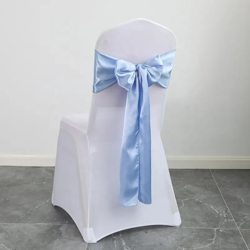 Satin Chair Bow Sash Bows Elegant Ribbon For Wedding Reception Banquet Decoration Party Supplies Chair Cover Tie Back Decor