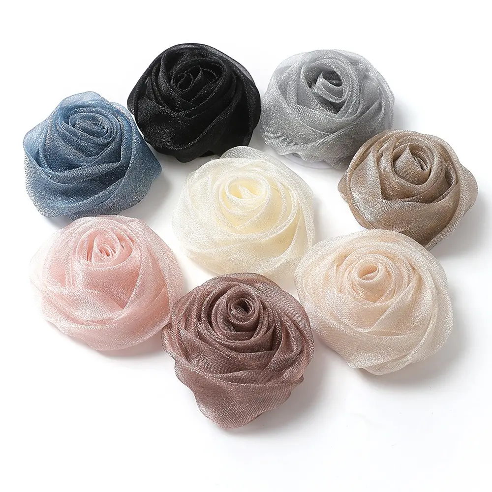 Simulated Organza spring and summer three-dimensional silk brocade flower bud fashion clothes rose wrapped flowers flower