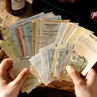 Collection vintage de grands formats de matériel de collage DIY de la série Memory Post, pack de 50 pièces, 4 modèles, autocollants en vinyle