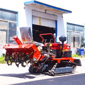 Mini-Bodenfräse auf Gummiketten, Kleiner Ackerschlepper für den Garten, Raupenkultivator mit Pflug - Product Image 1