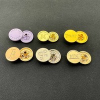 Kangsheng Tombol Logam Dekoratif Berkualitas Premium dari Paduan Seng dengan Logo Ukiran Hitam Matte untuk Jaket