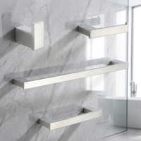 Ensemble d'accessoires de salle de bain en zinc de style américain, 4 pièces, décoration de douche, chrome, montage mural, matériel sanitaire pour la maison