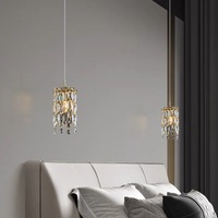 Luminaire suspendu moderne en cristal pour îlot de cuisine, chambre à coucher, chevet, luminaire suspendu en cristal K9 de luxe, cadre en fer doré, luminaires LED