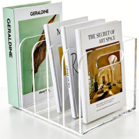 Organizador de Archivos Vertical de Acrílico Transparente con 5 Compartimentos, para Clasificar Documentos, Almacenar Libros, para Oficina y Escuela, de Fábrica, OEM