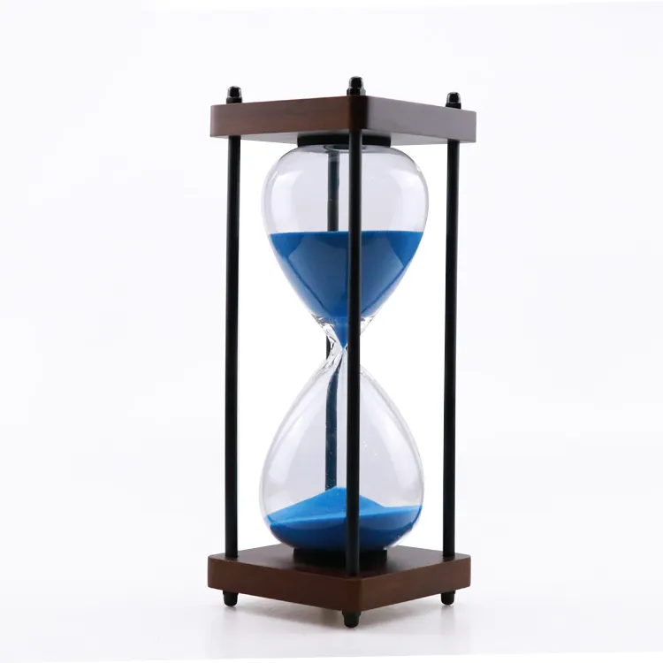 Meilleures ventes home decor noir heure verre 30/60 minute bois sablier sablier horloge usine