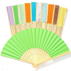 Wholesale Chinese Custom Bamboo Printed Fabric Bamboo Fan Folding Paper Fan Hand Fan for Favors Gift - Product Image 2
