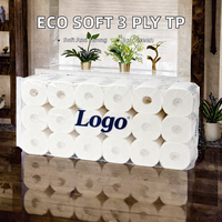 Papier toilette personnalisé 1 pli, jetable, écologique, absorbant, ultra doux, résistant, en pâte de bambou, marque ODM, fabriqué en Guangdong, vente en gros