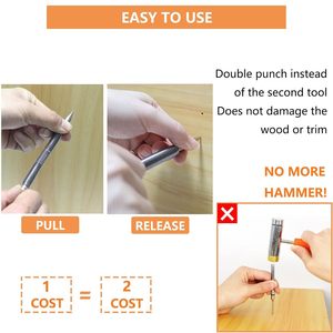 Dual Head Combo Nail Setter, <strong>3</strong>/32 &amp; 1/8 Inch Spring Nail Set,3500 <strong>PSI</strong> Striking Force Hammerless Nail Set Punch Nail Pullers - Product Image 6