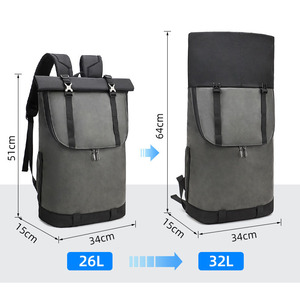 Sac à dos à enroulement personnalisé en cuir Oxford Sac à dos à enroulement pour ordinateur portable Capacité Sac à dos à roulettes pour hommes - Product Image 3