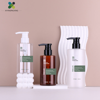 En stock, flacon en plastique PET ambré vide de 500 ml, pour shampoing et désinfectant pour les mains, avec pompe à lotion, pour les soins de la peau et les cosmétiques