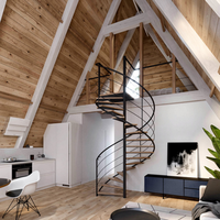 Kit de cadres photo motifs maison en bois, forme triangulaire, impression bleue