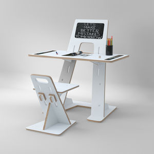 Conjunto de Escritorio y Silla de Estudio para Niños con Altura Ajustable, Escritorios y Sillas de Madera Contrachapada con Pizarra Blanca para Uso en Interiores, Dormitorios y Escuelas, OEM - Product Image 2