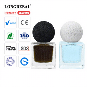 Botella de Perfume Cuadrada Negra al por Mayor con Pulverizador de Bomba, 30ml, 50ml, 100ml, Botella Vacía con Tapa de Piedra Volcánica - Product Image 1