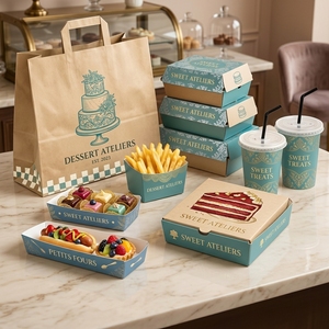 Bolsa de Papel Kraft para Llevar Comida Rápida, Personalizada para Restaurantes, para Hamburguesas, Sándwiches, Papas Fritas y Café - Product Image 5