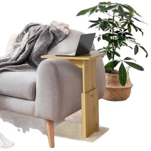 Bamboo <b>C</b> Shaped Adjustable Side <b>Table</b> Height Adjustable Coffee <b>Table</b> For Living Room Bedroom - Product Image 3