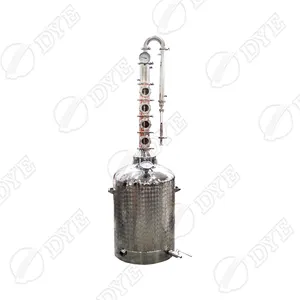 DYE pot alkohol stainless steel, piring gelembung tembaga penyuling Moonshine 50l/100l/150l rumah