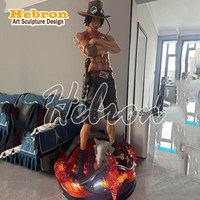 Wohnungsdekoration Anime-Figur Harz-Handwerkskunst Statue One Piece Charakter Lebensgroße Luffy Ace Actionfigur Anime-Skulptur