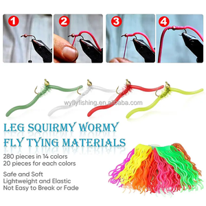 Matériel de montage de mouches Squirmy Wormy Sanjuan Worm, corps de mouche pour montage, appât de pêche à la mouche pour <span class=keywords><strong>truites</strong></span>, Squirminator Worms, rouge fluo noir - Product Image 4