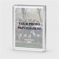 Cadre photo acrylique noble avec bord biseauté, trophée d'équipe, plaque photo personnalisée pour l'affichage lors des banquets de championnat