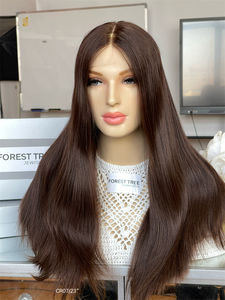 Perruque en dentelle française 2025, dentelle transparente vierge pour densité 180%, 23 pouces, naturelle, slavique, nœud simple 5.0, non traitée pour femmes - Product Image 3