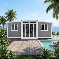 Maison préfabriquée moderne de 20 pieds ou 40 pieds pour la vie en plein air, Airbnb, cabane de villégiature, maison conteneur extensible